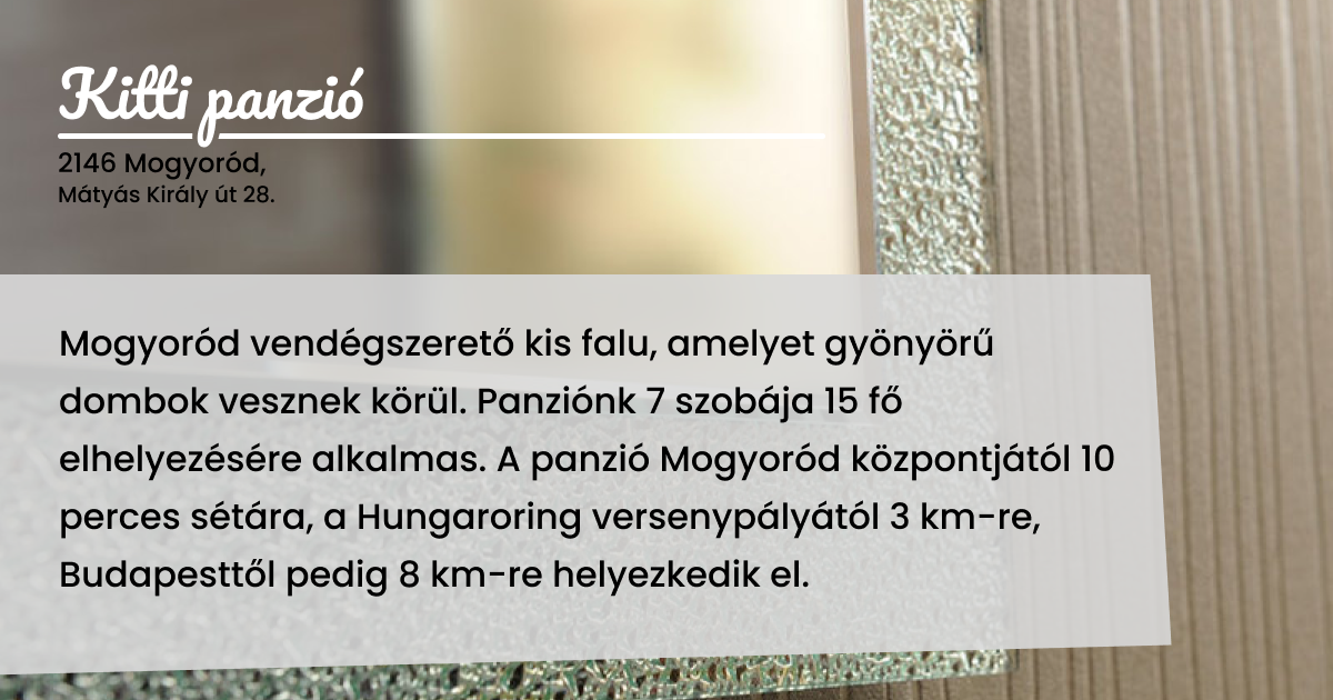 Kitti Panzio in Mogyoród, Hungary